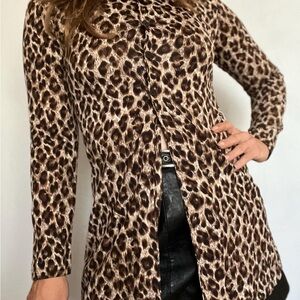 Leopard Print Long Sleeve 90s Vintage
